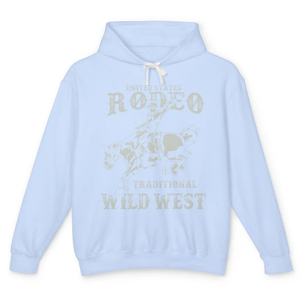 Retro Cowboy US Rodeo Traditional Wild West Western Cowgirl Unisex Lightweight Hoodie