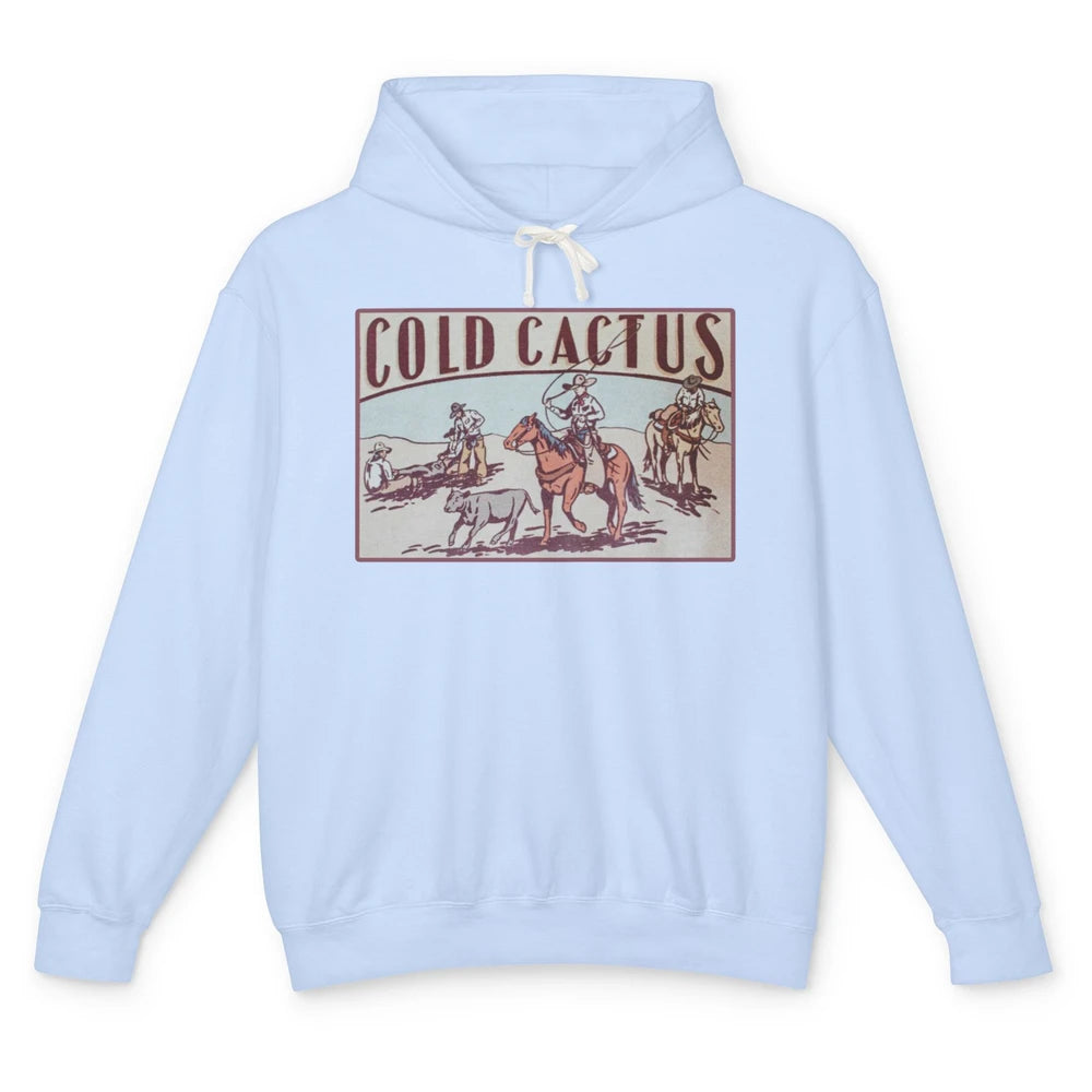 Retro Cowboy Horseback Rider Cold Cactus Western Country Unisex Lightweight Hoodie