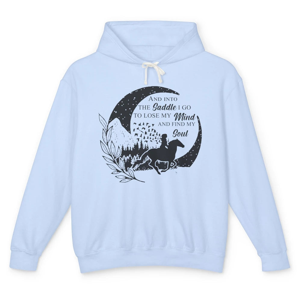 Retro Cowgirl Into The Saddle I Go Western Country Cowboy Unisex Lightweight Hoodie