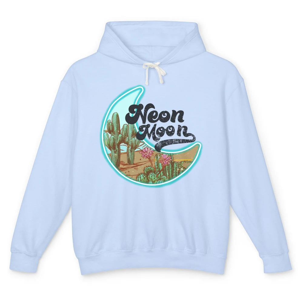 Neon Moon Cactus Flower Desert Western Cowboy Rodeo Vintage Unisex Lightweight Hoodie