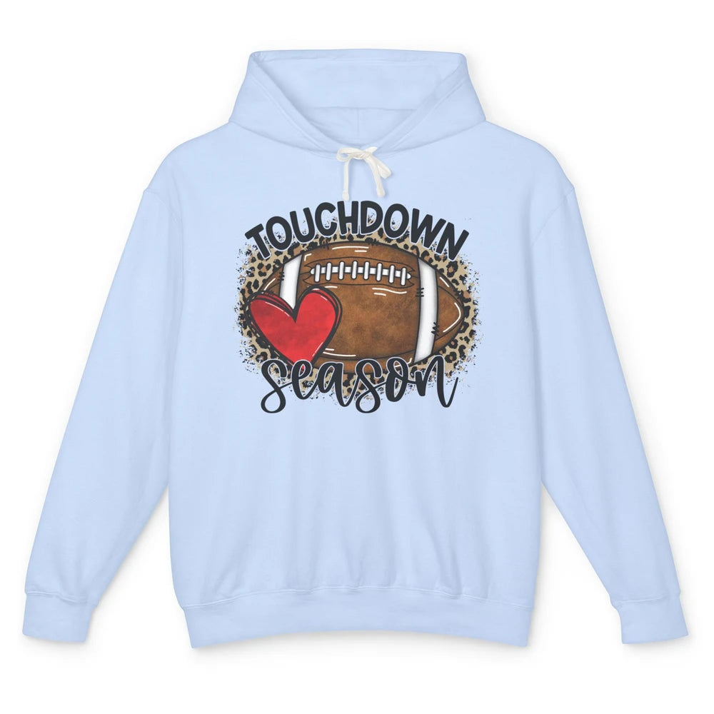 Retro Leopard Football Touchdown Season Football Player Gift Unisex Lightweight Hoodie
