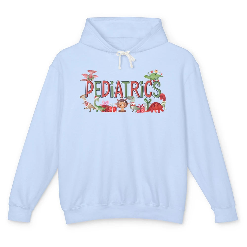 Pediatrics Christmas PEDS Nurse Dinosaur Xmas Physical Nurse Unisex Lightweight Hoodie
