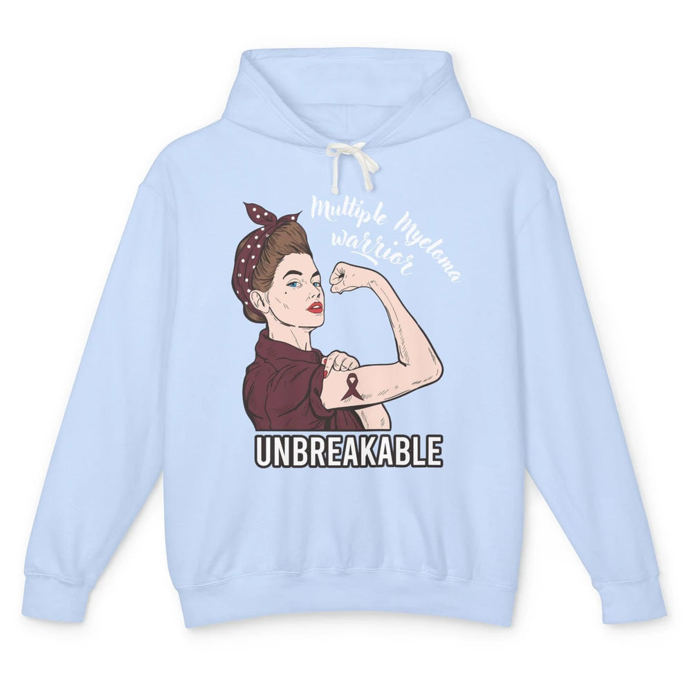 Multiple Myeloma Warrior Unbreakable Myeloma Cancer Survivor Unisex Lightweight Hoodie