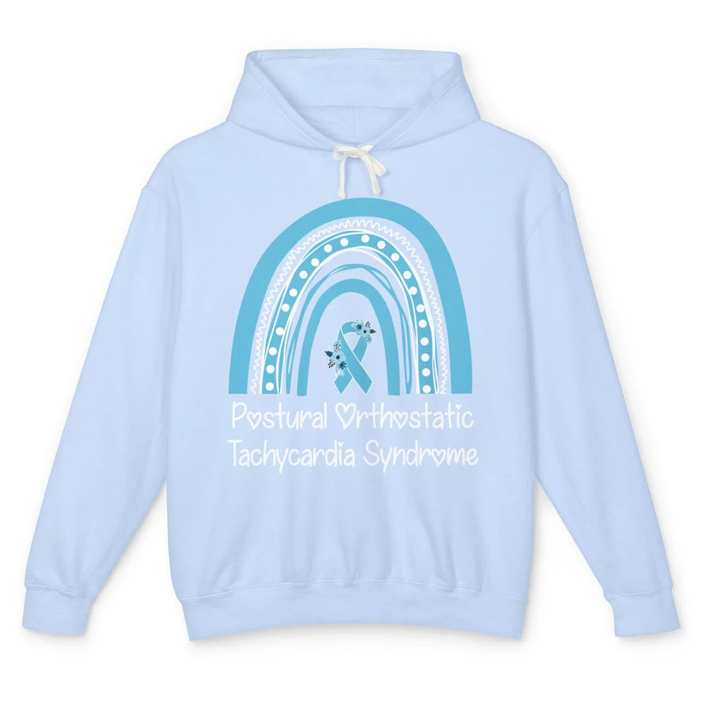 Postural Orthostatic Tachycardia Syndrome Turquoise Rainbow Unisex Lightweight Hoodie