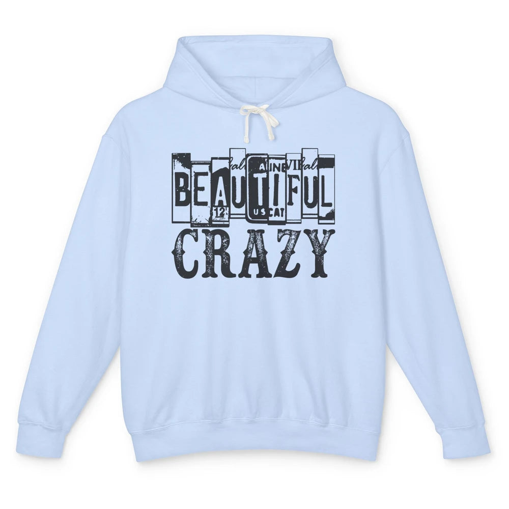 Retro Beautiful Crazy Western Cowgirl Country Music Lovers Unisex Lightweight Hoodie