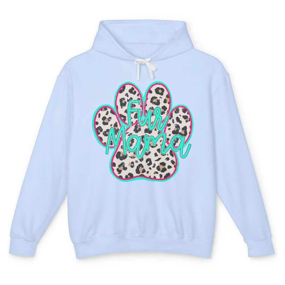 Retro Leopard Fur Mama Dog Paws Dog Mama Western Dog Mama Unisex Lightweight Hoodie