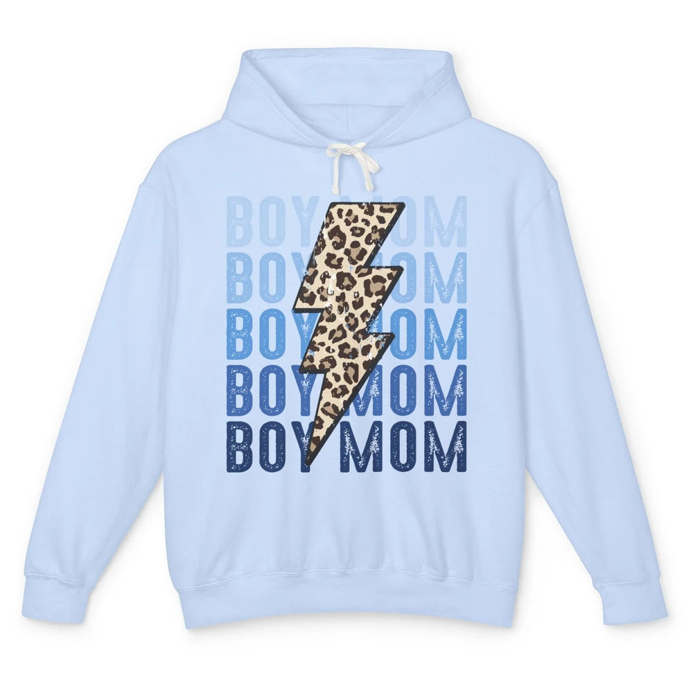Retro Leopard Boy Mom Lightning Bolt Western Country Mama Unisex Lightweight Hoodie