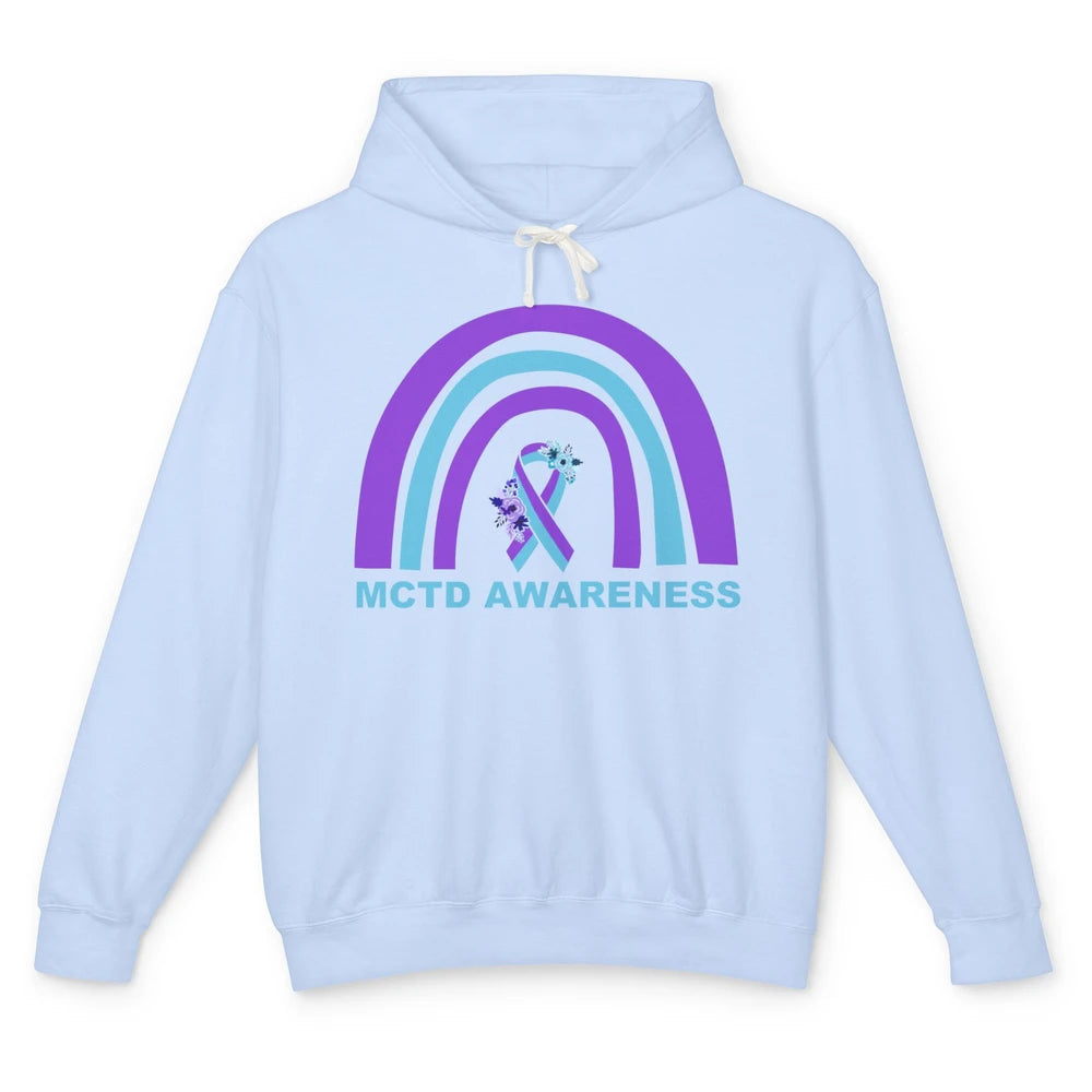 Mixed Connective Tissue Disease Awareness MCTD Floral Ribbon Unisex Lightweight Hoodie
