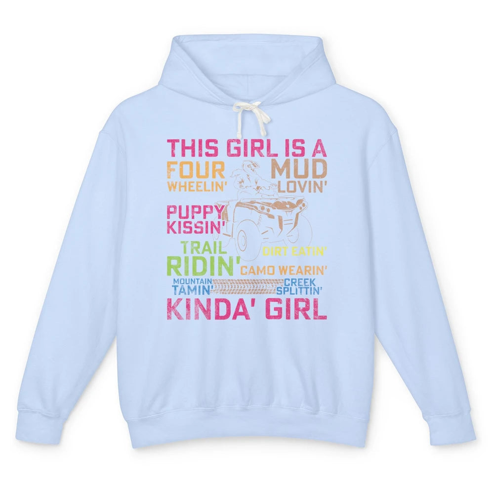 Retro Mud Quad Princess UTV ATV Rider 4 Wheel SXS Offroad Unisex Lightweight Hoodie