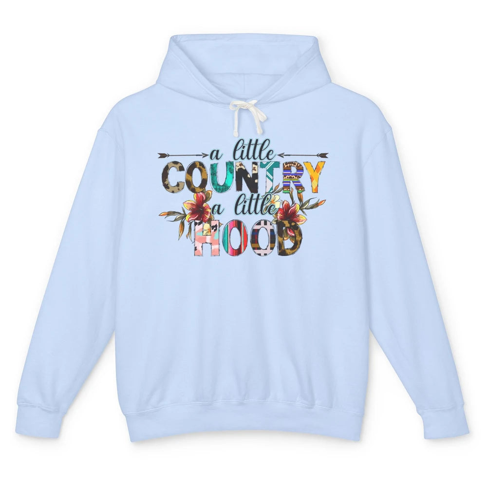 A Little Hood A Little Country Turquoise Western Country Unisex Lightweight Hoodie
