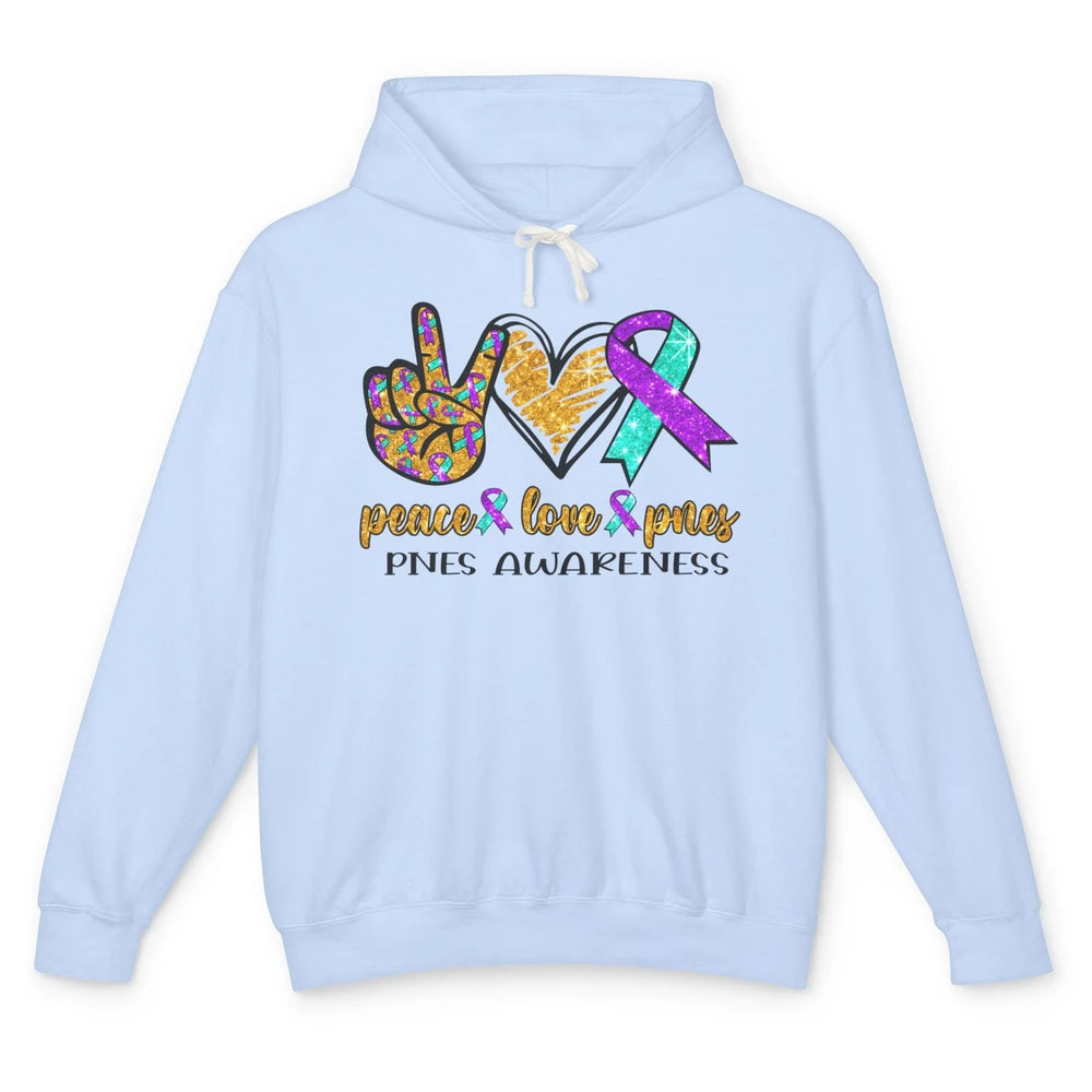 Psychogenic Non-epileptic Seizures Peace Love PNES Ribbon Unisex Lightweight Hoodie