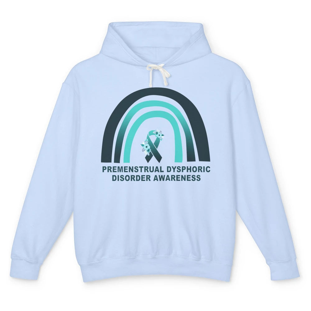 Premenstrual Dysphoric Disorder PMDD Awareness Rainbow Unisex Lightweight Hoodie