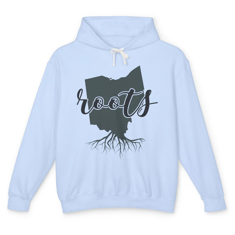 Ohio Map Blame It All On My Roots Ohio Native Pride Unisex Lightweight Hoodie