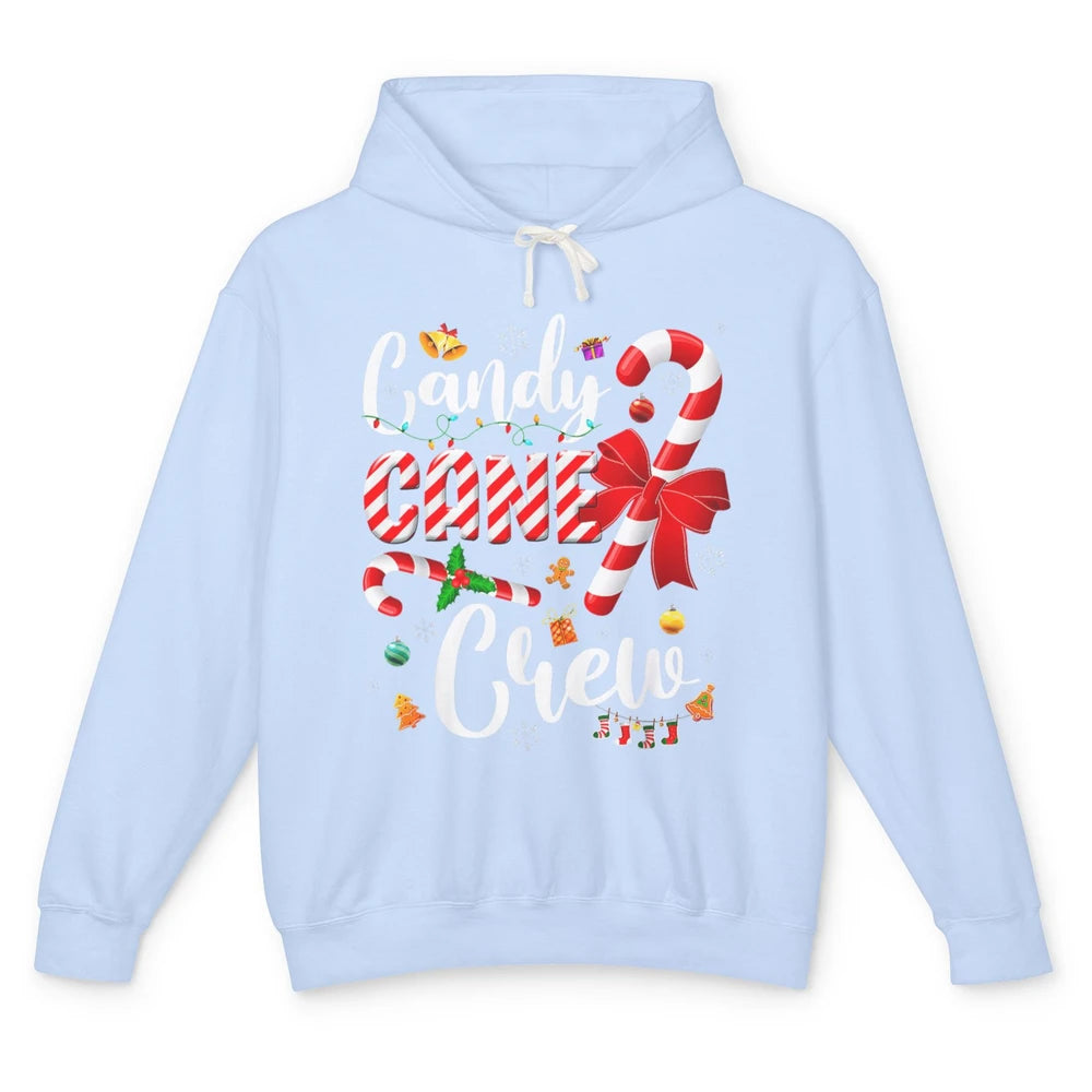 Merry Christmas Sweet Candy Cane Crew Xmas Tree Lights Santa Unisex Lightweight Hoodie