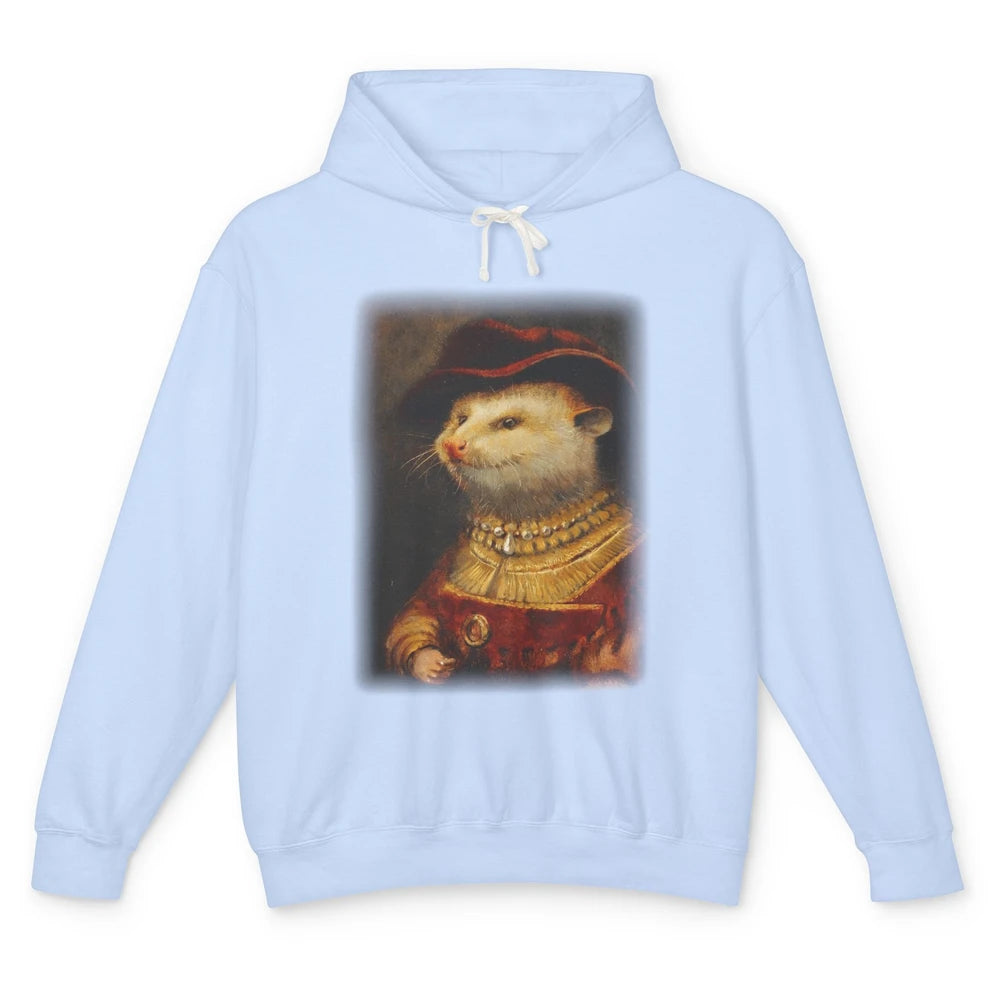 Retro Noble Opossum Young Gallant Western Opossum Art Unisex Lightweight Hoodie