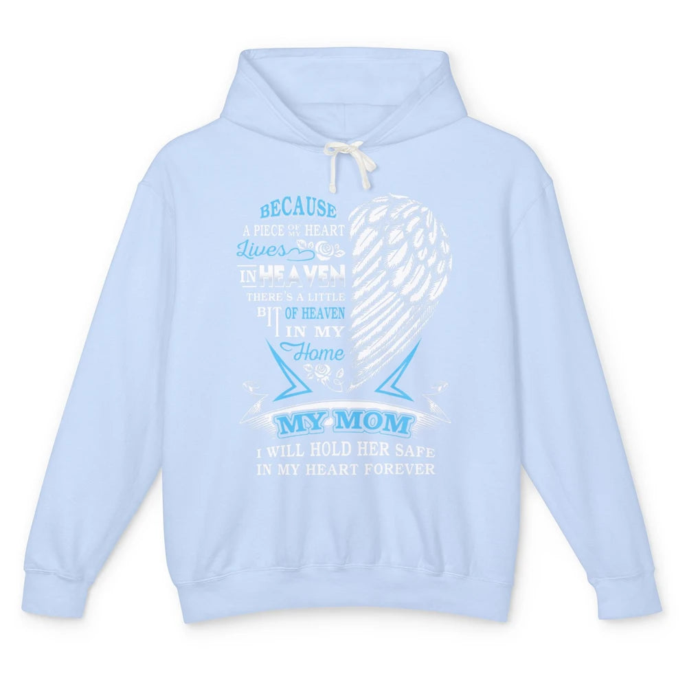 My Mom In Heaven Angel Wings Mother In Memories My Guardian Unisex Lightweight Hoodie