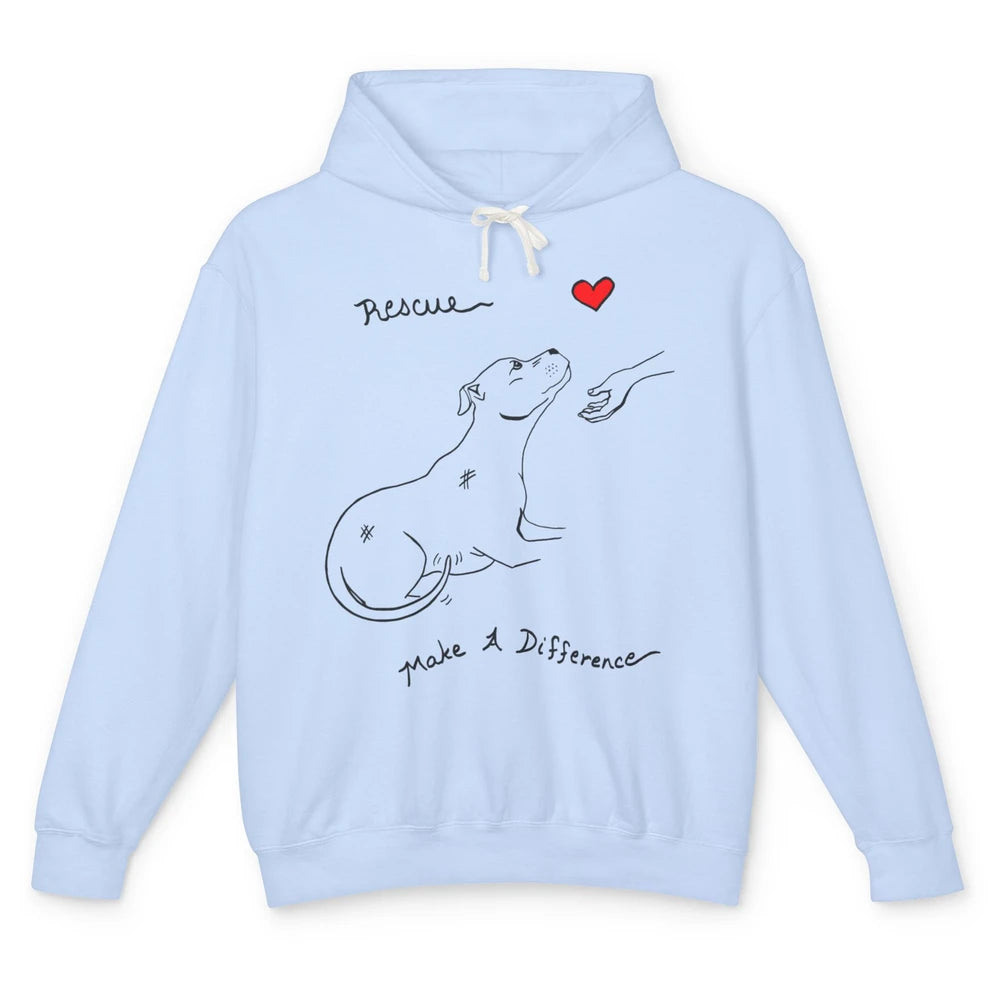 Pitbull Dog Rescue Adopt Dont Shop Foster Animal Pet Rescuer Unisex Lightweight Hoodie