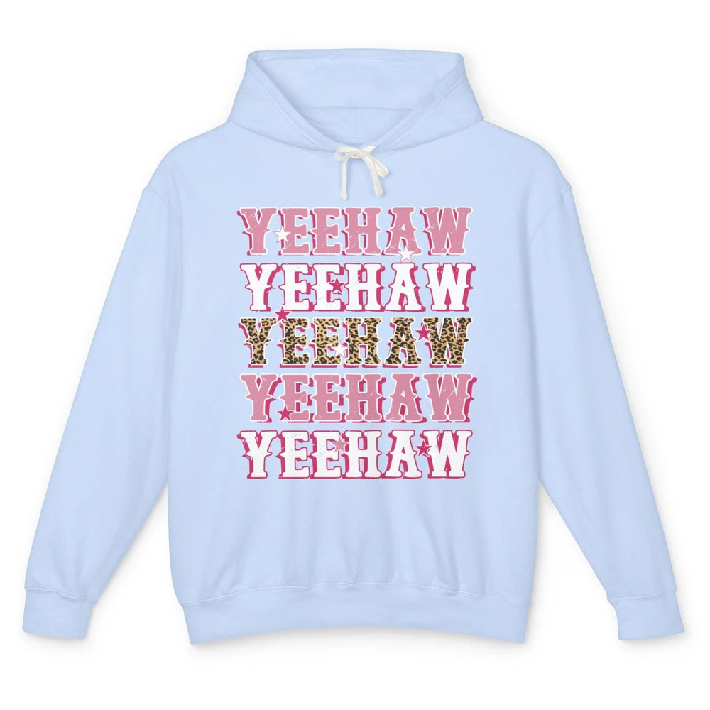 Retro Leopard Yeehaw Western Country Cowboy Cowgirl Costume Unisex Lightweight Hoodie