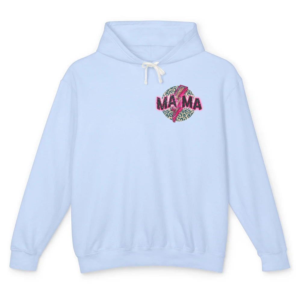 Retro Mama Leopard Pink Lightning Bolt Western Country Mama Unisex Lightweight Hoodie