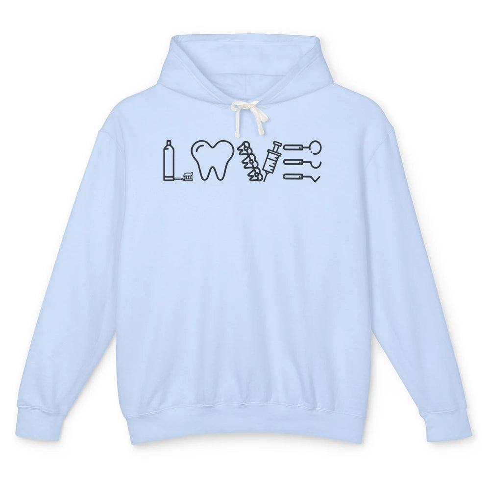 Retro Dental Hygienist Life Love Dental Tools Dentist Life Unisex Lightweight Hoodie