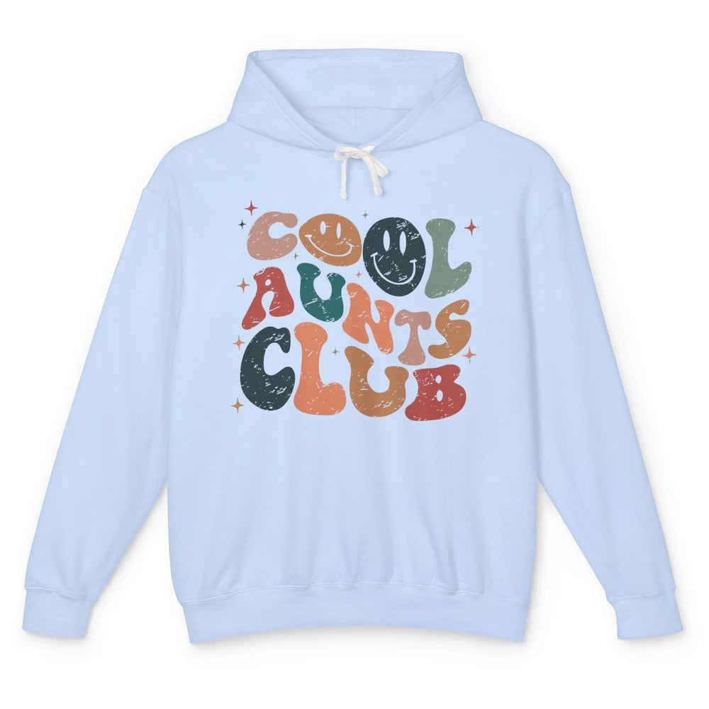 Retro Cool Aunts Club Funny Smiling Face Auntie Sister Gift Unisex Lightweight Hoodie