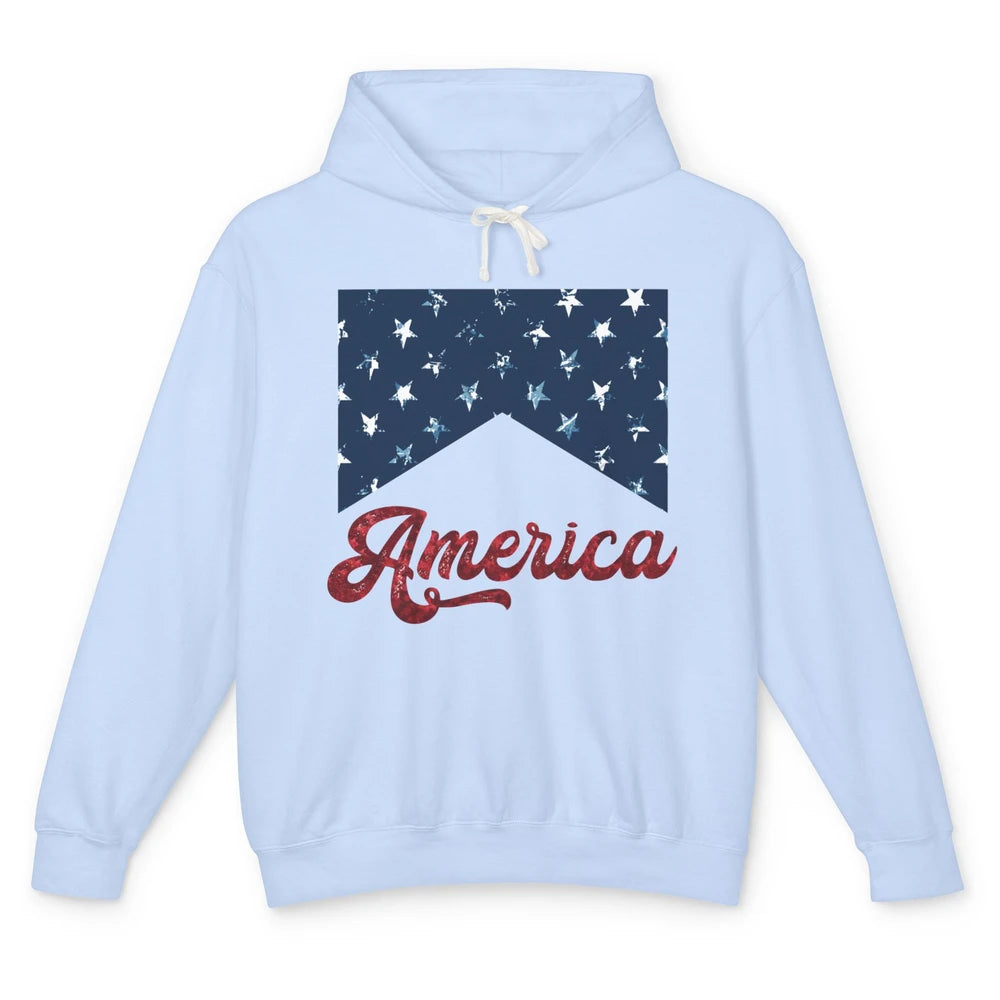Retro America 4th Of July Independence Day Western Patriots Unisex Lightweight Hoodie