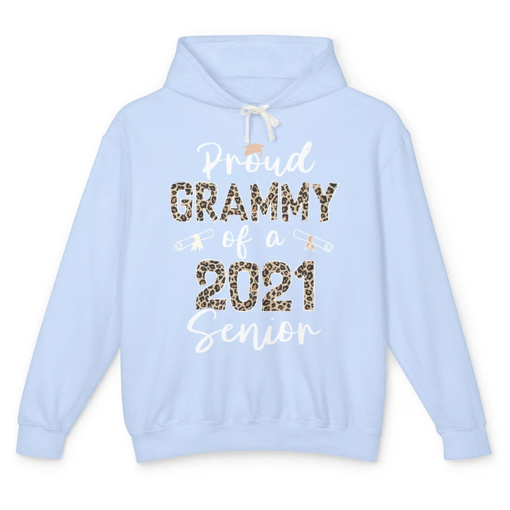 Proud Grammy Of A 2021 Senior Senior 2021 Grad Party Leopard Unisex Lightweight Hoodie