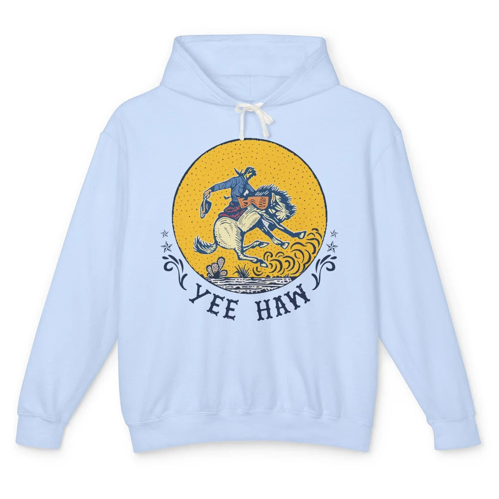 Retro Cowboy Yeehaw Western Country Cowgirls Horse Lovers Unisex Lightweight Hoodie