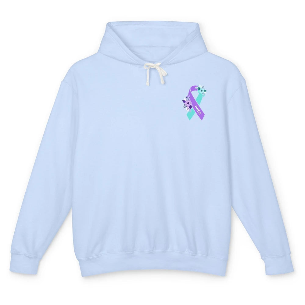 Psychogenic Non-epileptic Seizures PNES Purple Teal Ribbon Unisex Lightweight Hoodie