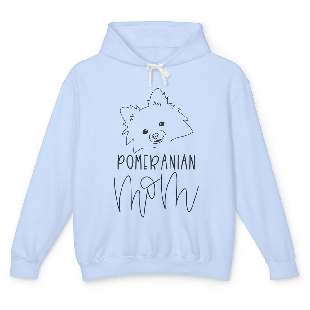 Pomeranian Mom Hand Drawing Pomeranian Mom Dog Lady Gift Unisex Lightweight Hoodie