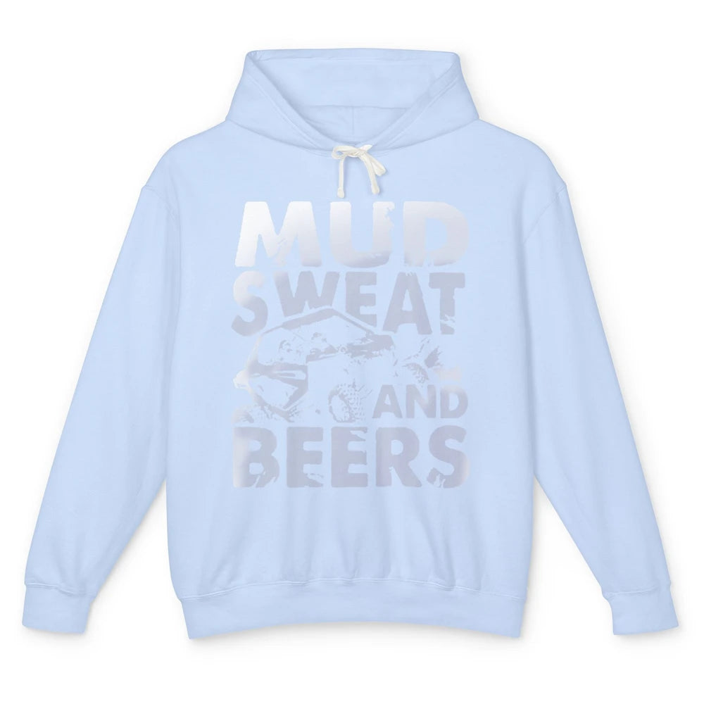 Retro Mud Sweat And Beers UTV ATV Rider 4 Wheel SXS Offroad Unisex Lightweight Hoodie