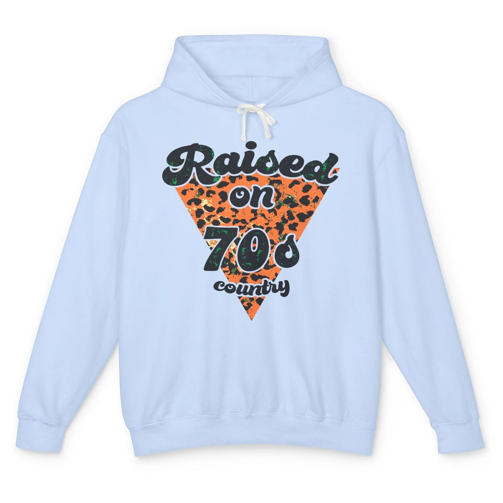 Retro Leopard Raised On 70s Country Western Cowboy Cowgirl Unisex Lightweight Hoodie