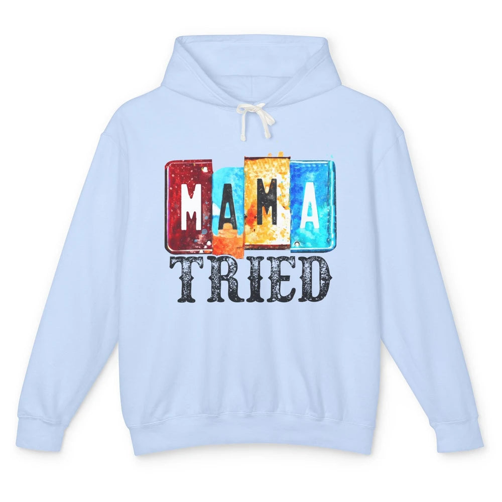 Retro Mama Tried Beer Mama Western Country Mama Cowgirl Gift Unisex Lightweight Hoodie