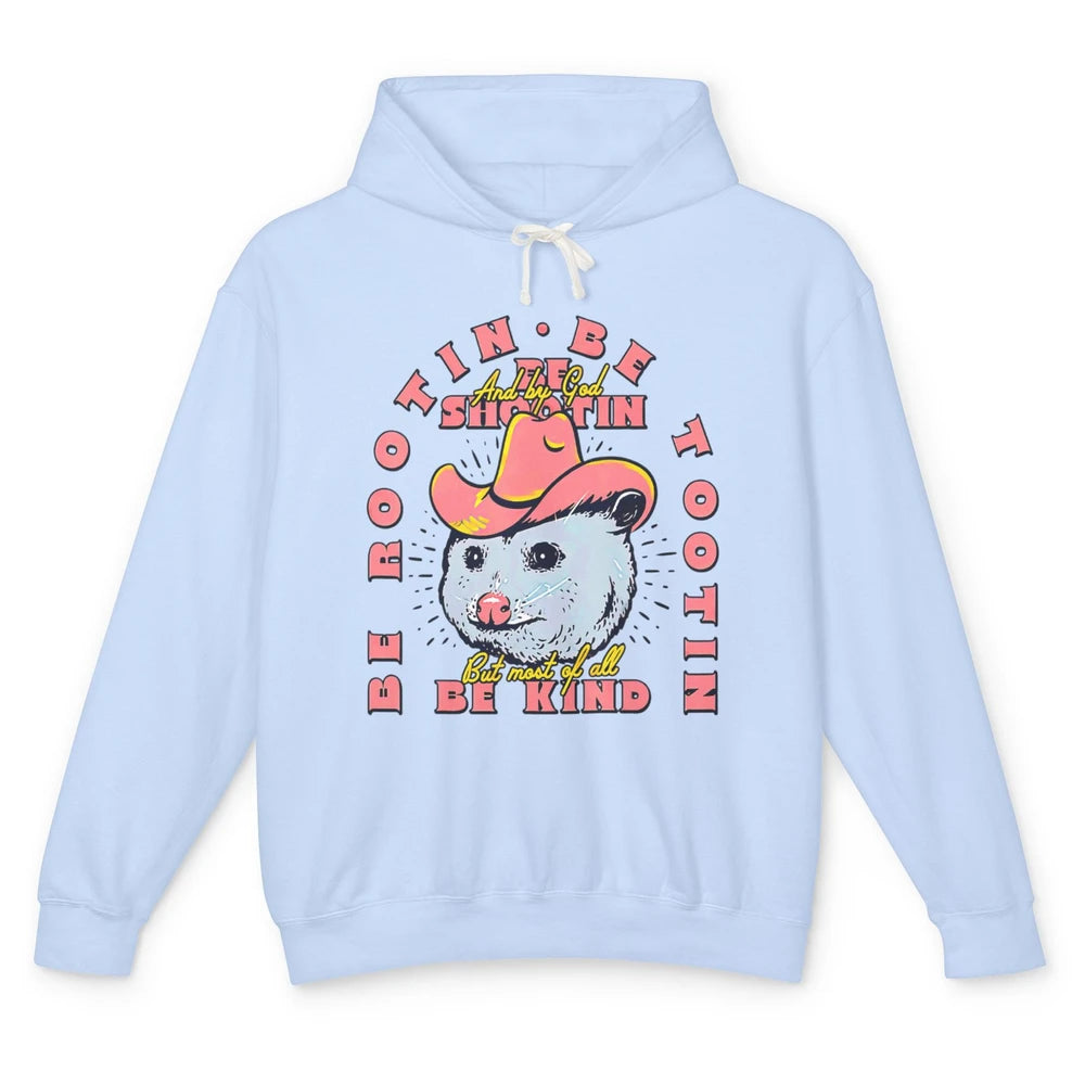 Opossum Be Rootin Tootin Funny Raccoon Street Wild Animal Unisex Lightweight Hoodie