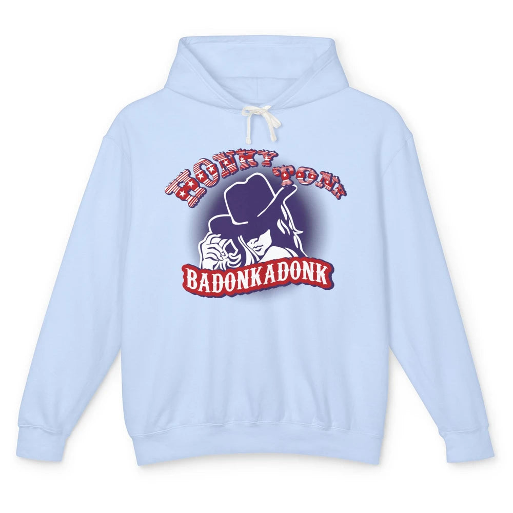 Retro Cowgirl Honky Tonk Badonkadonk Western Country Unisex Lightweight Hoodie
