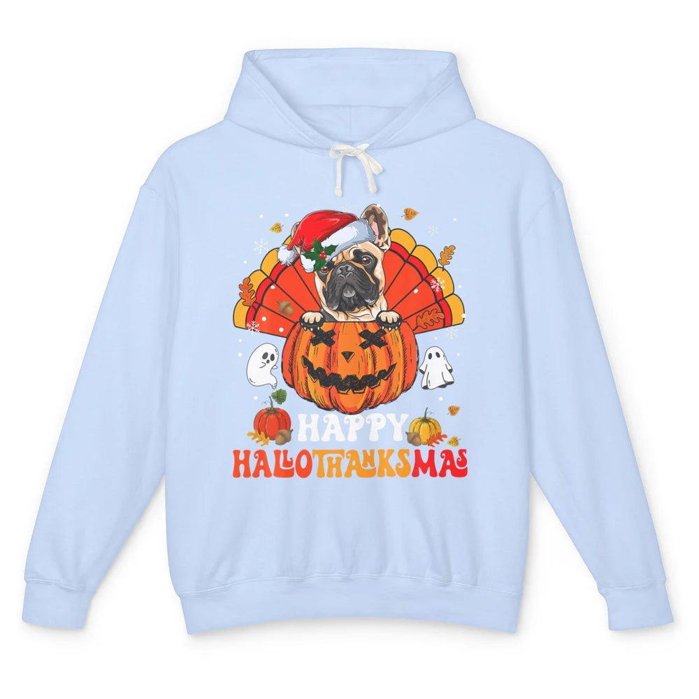 Mummy French Bulldog Dog Witch Happy Halloween Spooky Season Unisex Lightweight Hoodie