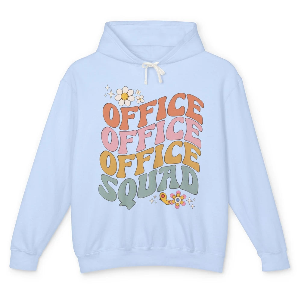 Retro Office Squad Hippie Groovy Office Staff Positive Mind Unisex Lightweight Hoodie