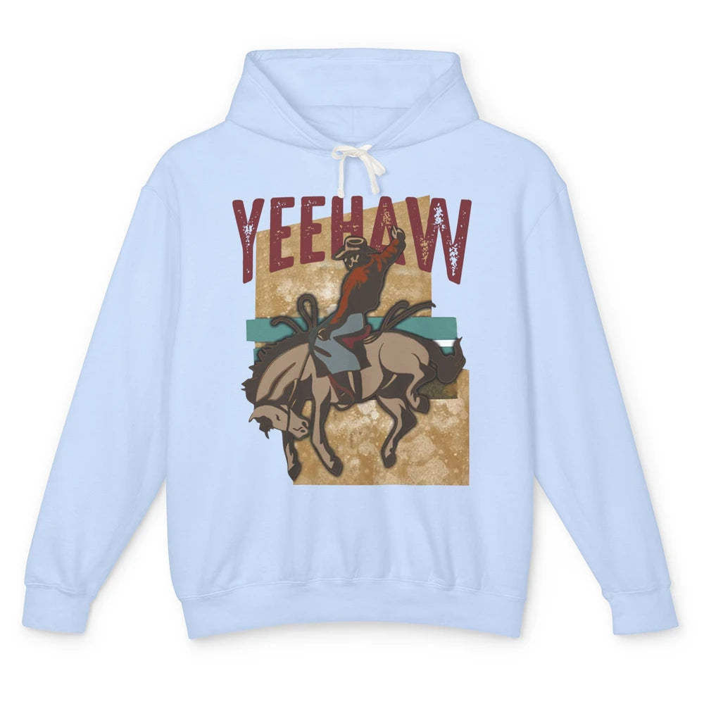 Retro Cowboy Yeehaw Western Country Cowgirl Rodeo Dad Gift Unisex Lightweight Hoodie