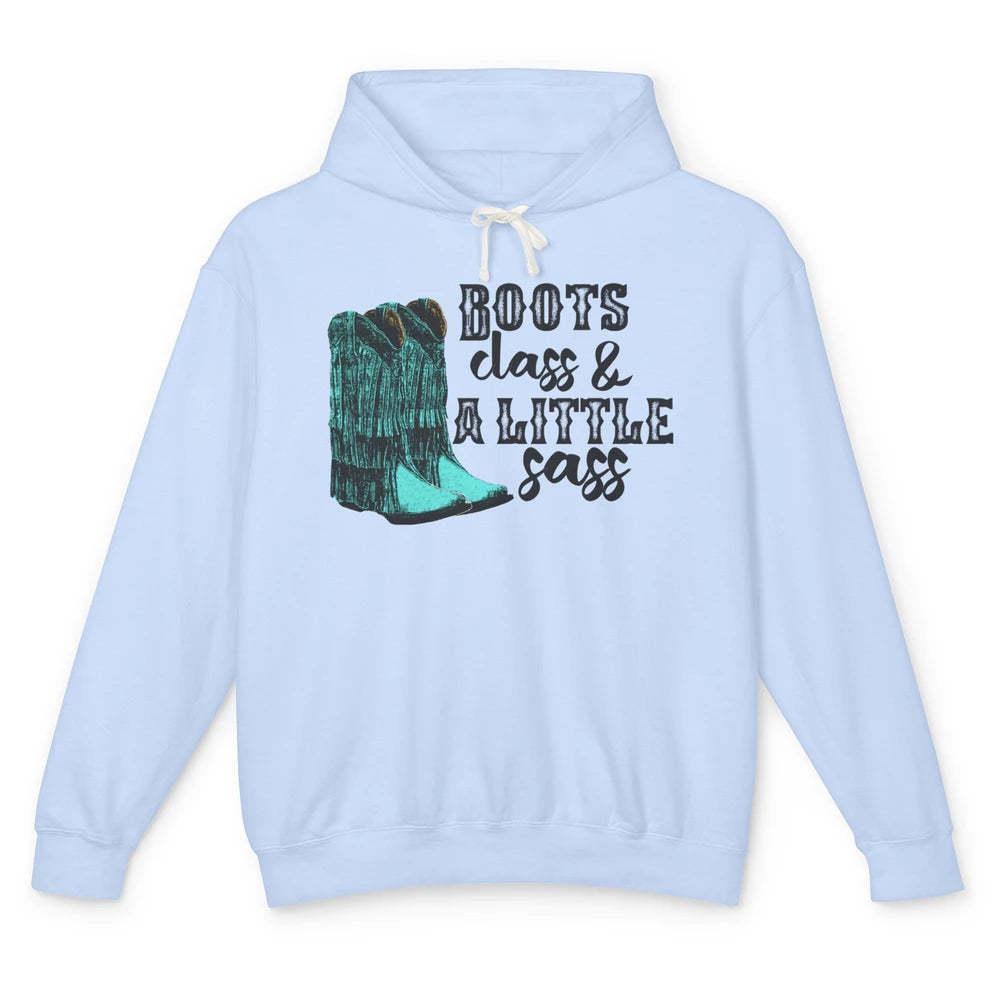 Retro Cowgirl Boots Class Little Sass Cowboy Western Country Unisex Lightweight Hoodie