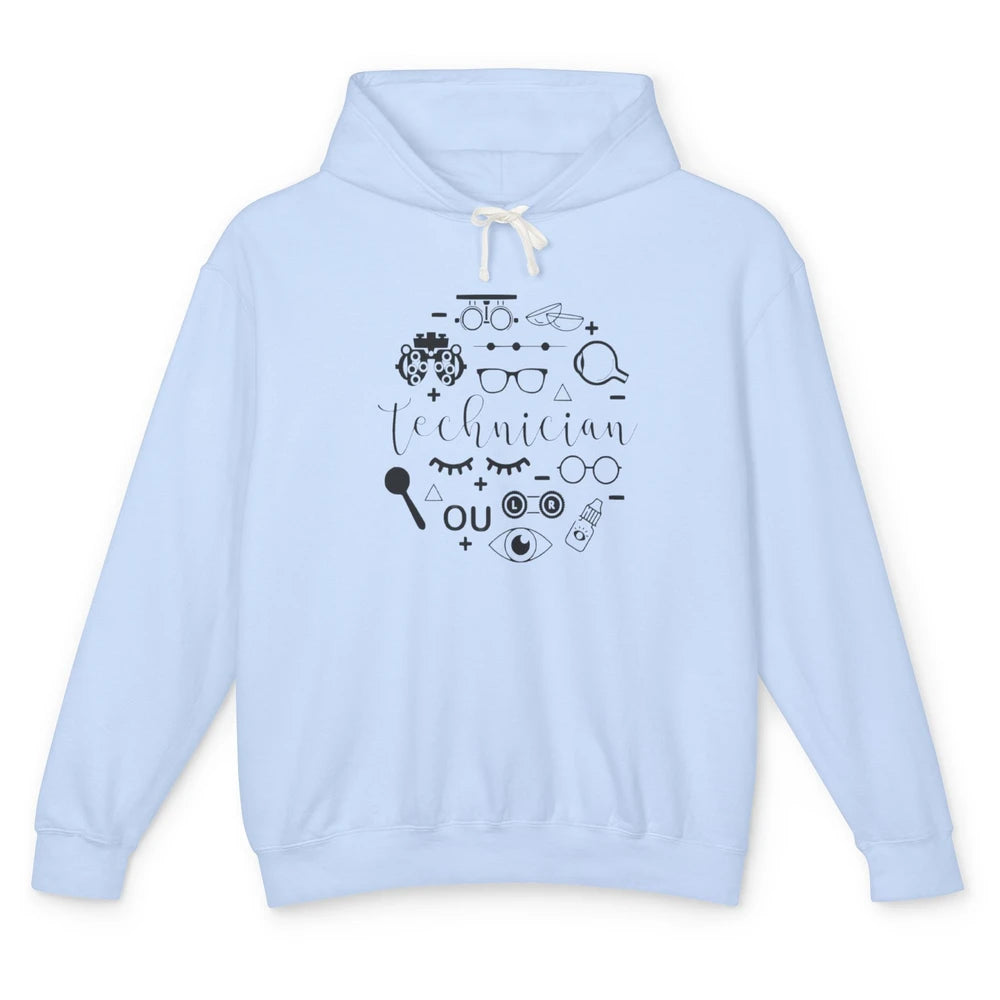 Optometry Symbols Eyeglasses Optician Optometrist Technician Unisex Lightweight Hoodie