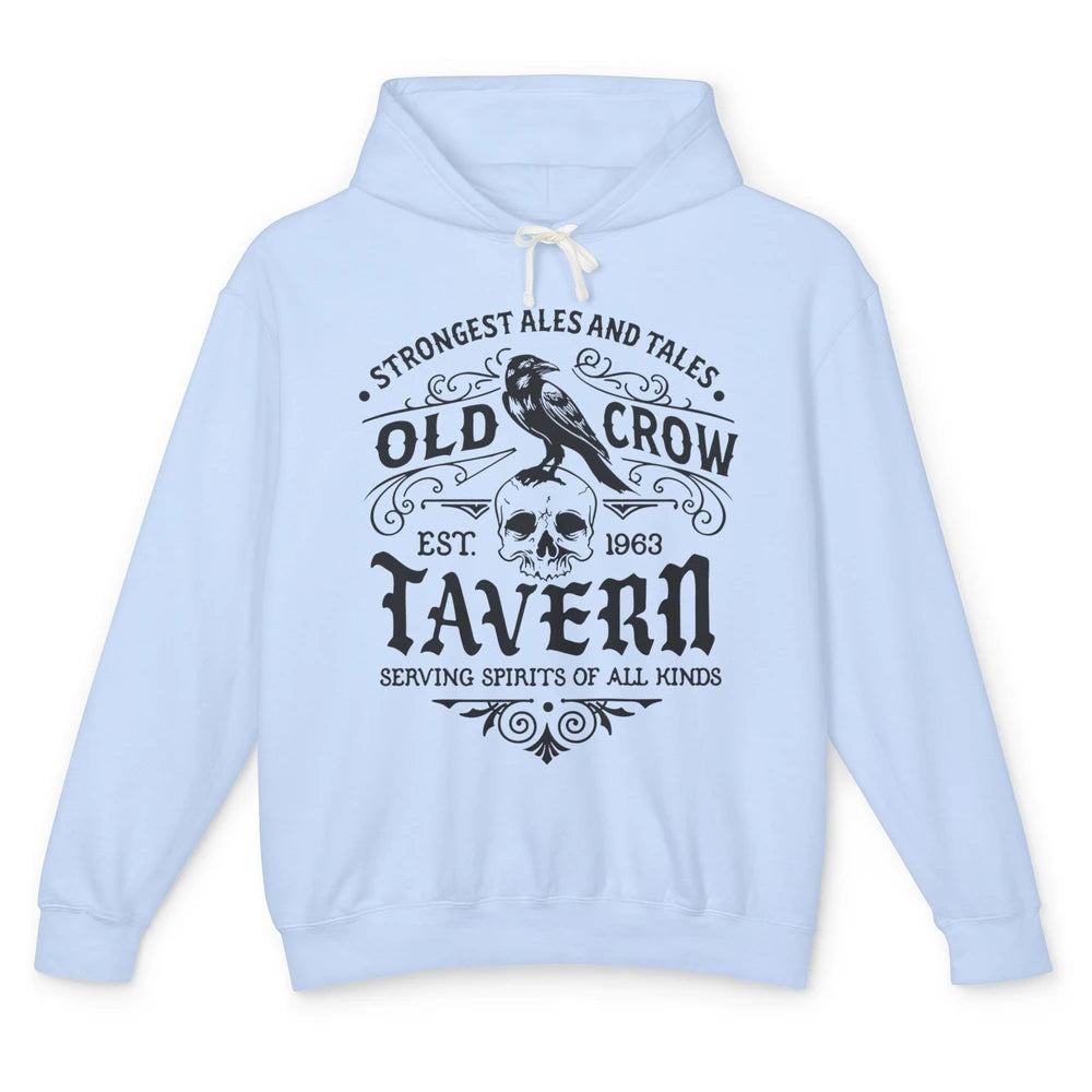 Old Crow Farmhouse Tavern Serving Spirit All Kinds Halloween Unisex Lightweight Hoodie