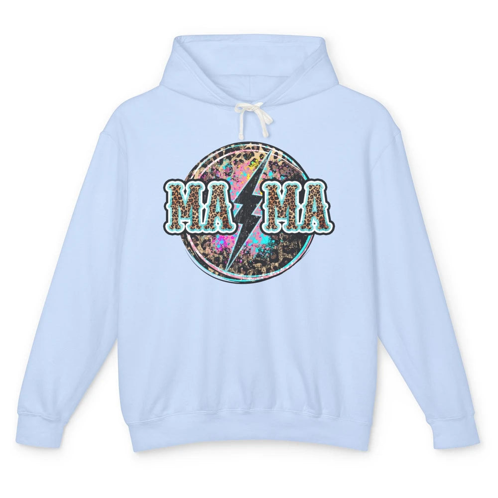 Retro Leopard Mama Lightning Bolt Western Country Bad Moms Unisex Lightweight Hoodie