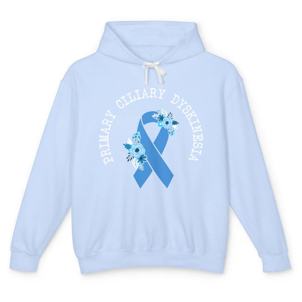 Primary Ciliary Dyskinesia Blue Ribbon Respiratory Diseases Unisex Lightweight Hoodie