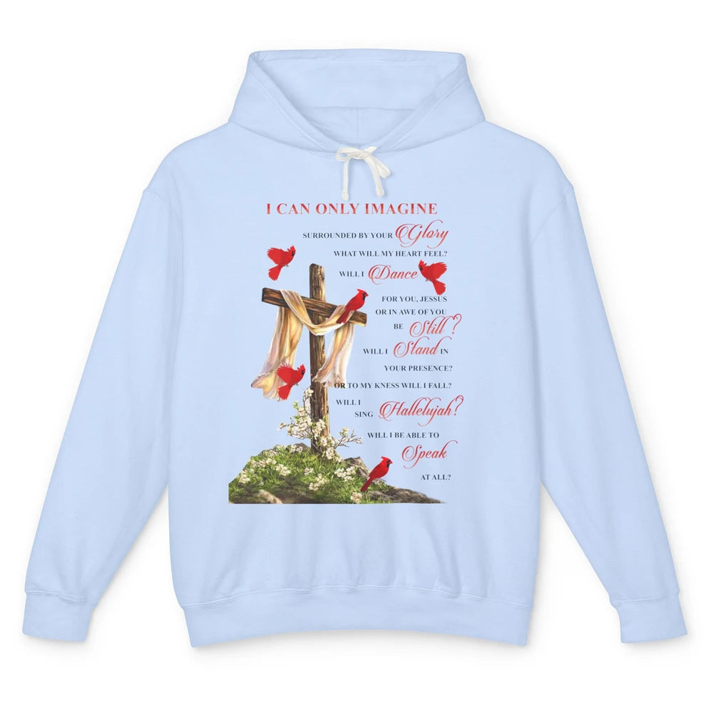Jesus Cross Cardinals I Can Imagine Christian Religious Unisex Lightweight Hoodie