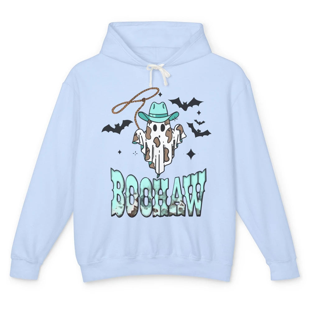 Retro Halloween Boohaw Cowboy Ghost Spooky Western Halloween Unisex Lightweight Hoodie