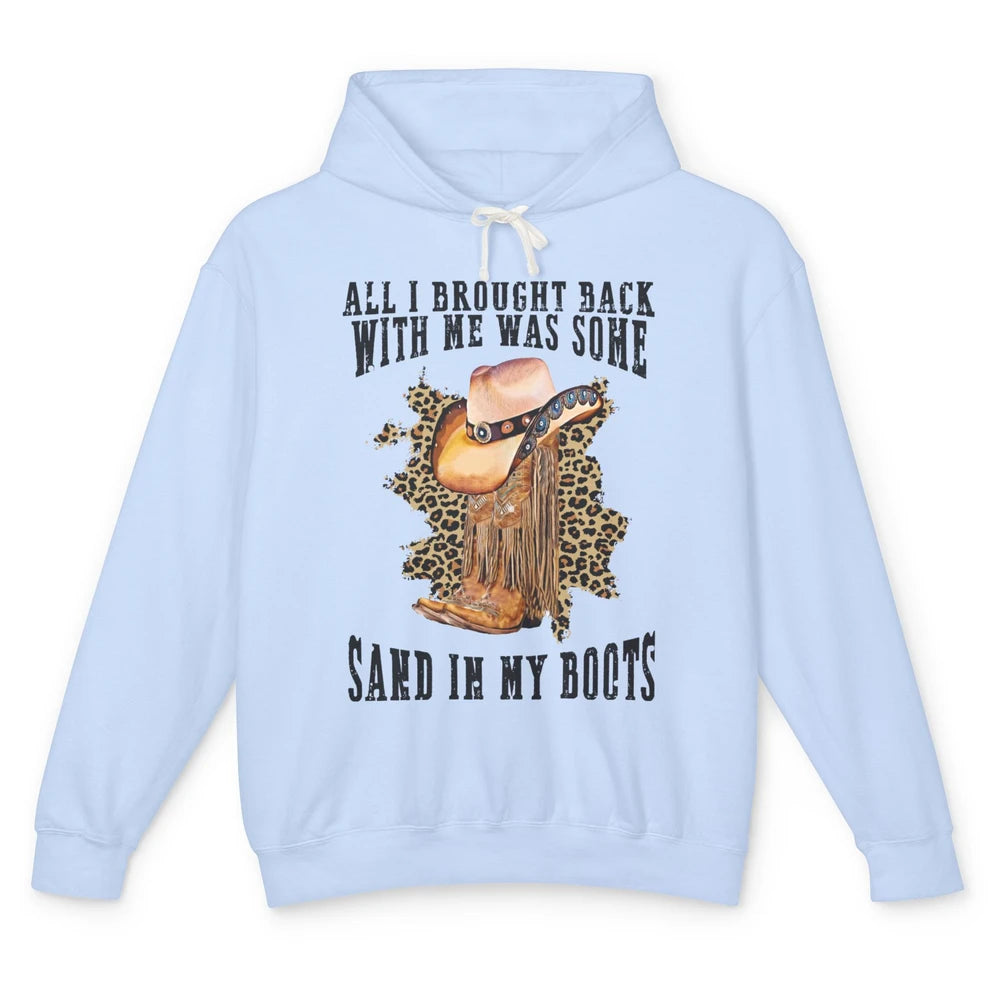 Retro Leopard Sand In My Boot Western Country Cowgirl Cowboy Unisex Lightweight Hoodie