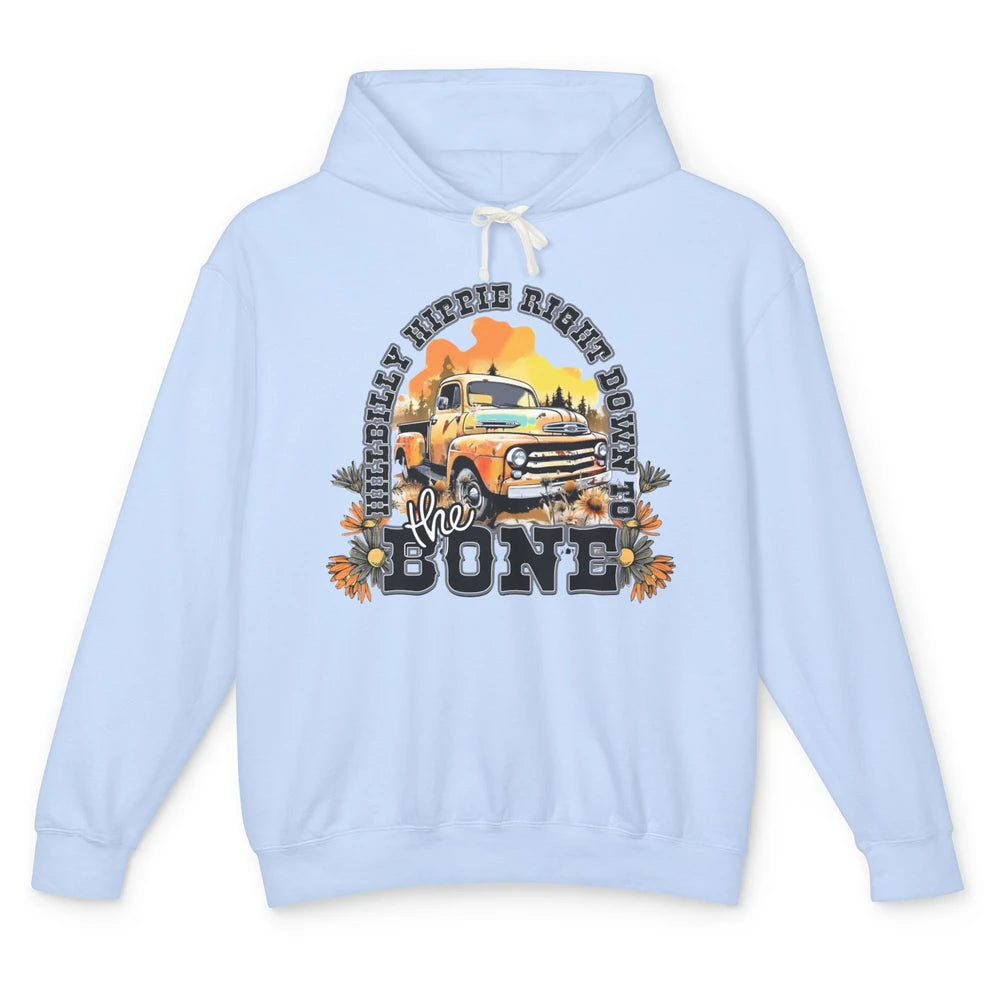 Retro Desert Truck Hippie Hillbilly Western Country Cowgirl Unisex Lightweight Hoodie