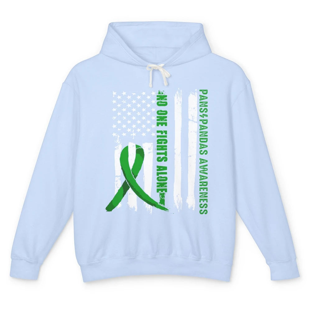 PANS/PANDAS Awareness Retro US Flag No One Fight Alone Unisex Lightweight Hoodie