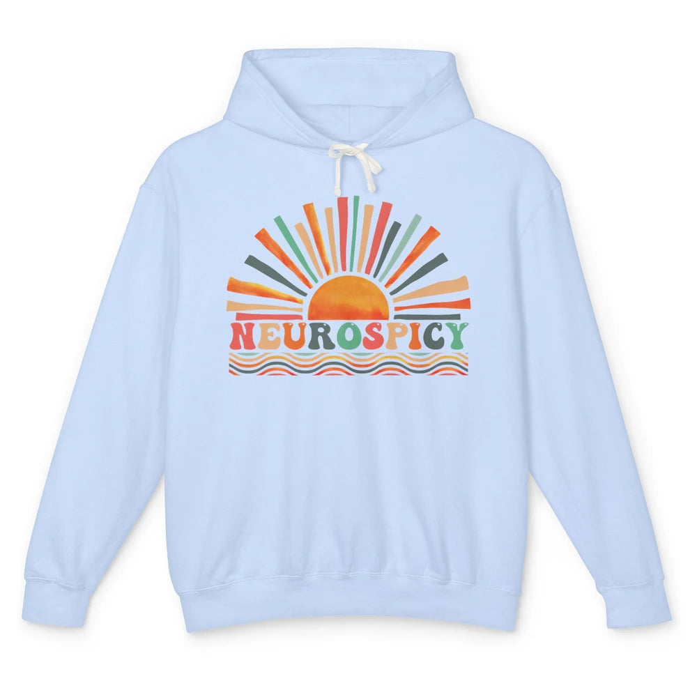 Retro Neurospicy Funny ADHD Neurodiversity Autism Awareness Unisex Lightweight Hoodie