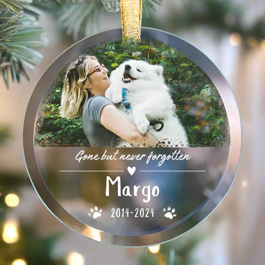 Custom Pet Glass Ornament - Personalized Dog Memorial Gifts - Custom Pet Memorial Gifts